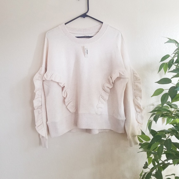 Madewell Sweaters - Madewell Miles Ruffle Oversize Sweatshirt